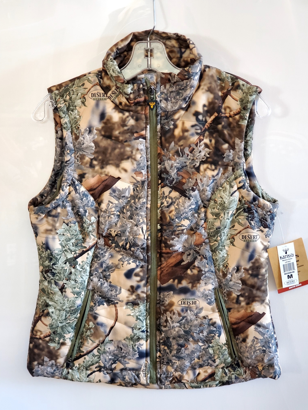 King's Camo Womens Desert Shadow Quilted Hunters Loft Vest - Women's Medium